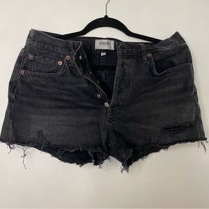 AGOLDE Parker Cut Off Denim Shorts Vortex black